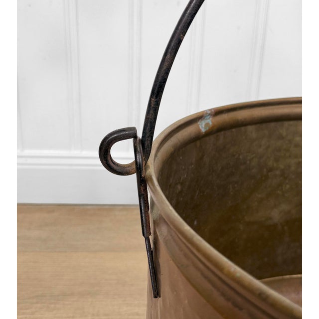 Antique 18" Hammered Copper Pot Cauldron W/ Handle For Sale - Image 10 of 12