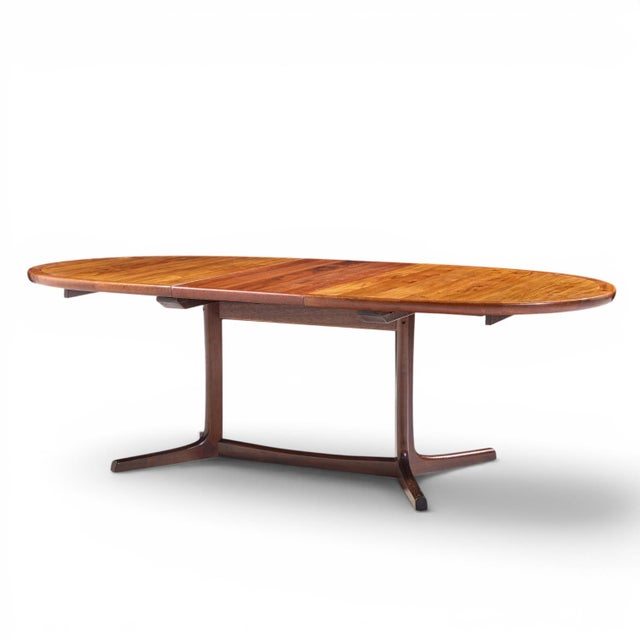 Dyrlund Style Mid Century Danish Rosewood Expanding Dining Table With 2 Leaves For Sale - Image 11 of 13