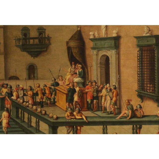 Workshop of Antoine Caron, Massacre Ordered by the Triumvirs, 17th Century, Oil Painting on Panel, Framed For Sale - Image 11 of 15