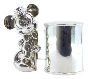 Silver Piggy Bank with Mickey Mouse Figure