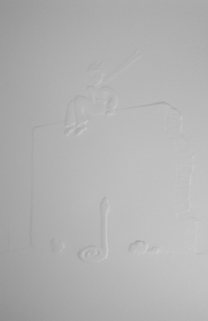 Antoine De Saint-Exupery, Le petit prince observe le serpent, Etching