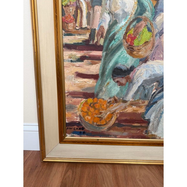 1946 P. W. Lamb South African Impressionist Durban Market Oil Painting For Sale - Image 12 of 18