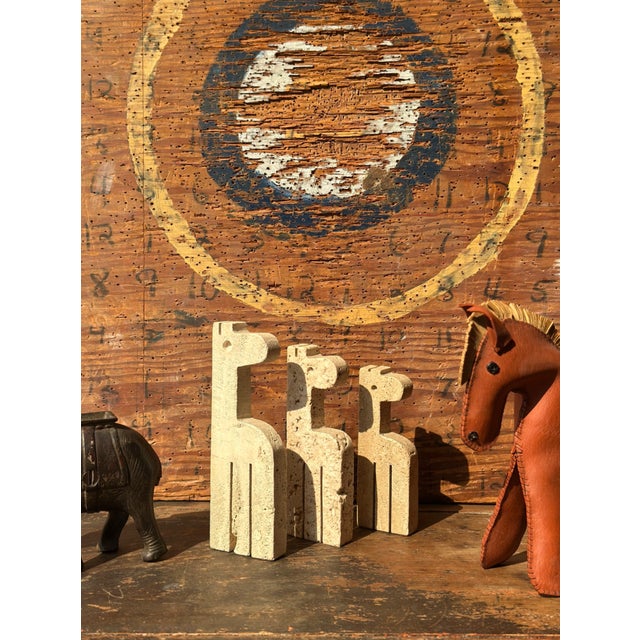 Vintage Travertine Giraffe Sculpture Trio by Fratelli Mannelli, Circa 1970s For Sale - Image 12 of 12