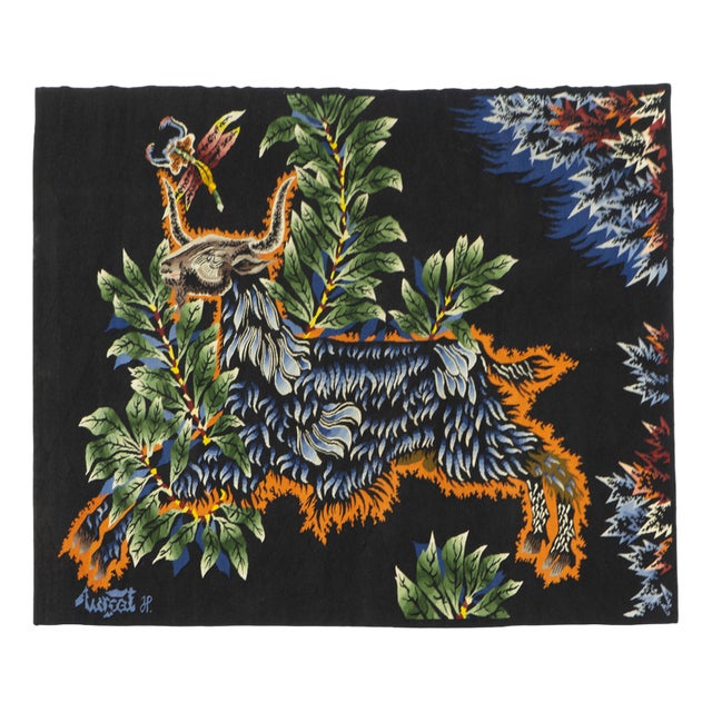 Le Bouc Blue Tapestry by Jean Lurçat, France, 1950s For Sale