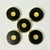 1990s Vintage Hollywood Regency Traditional Brass & Leather Coasters - Set of 5 For Sale - Image 4 of 10
