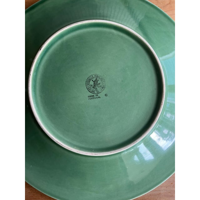 Mid 20th Century Mid 20th Century Discontinued Bordallo Pinheiro “Pine Green” Chop, Serving, or Charger Plate For Sale - Image 5 of 6