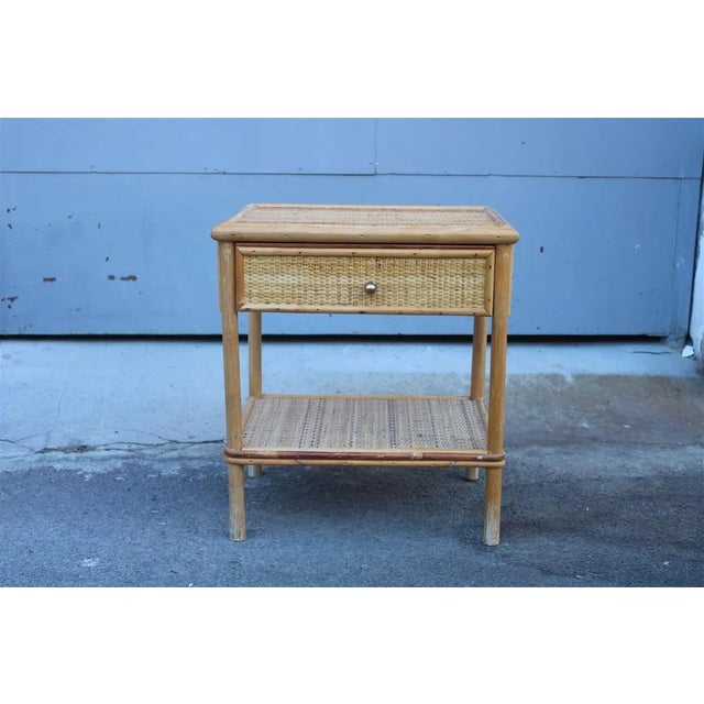 Italian Bamboo and Rattan Nightstand, 1950s For Sale - Image 9 of 9