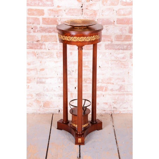 Brown Empire Pedestal in Mahogany and Brass, France, 1820s For Sale - Image 8 of 9