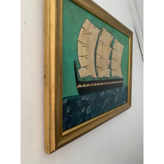 English Contemporary Impressionist Style Seascape Painting on Canvas, Framed For Sale - Image 3 of 5