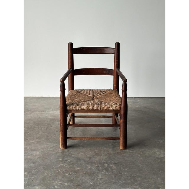 Rustic Pine Hearth Armchairs, France, Mid-20th Century — Set of Four For Sale - Image 9 of 18