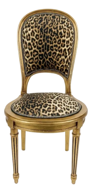 1960s Animal Print Leopard Accent Small Chair
