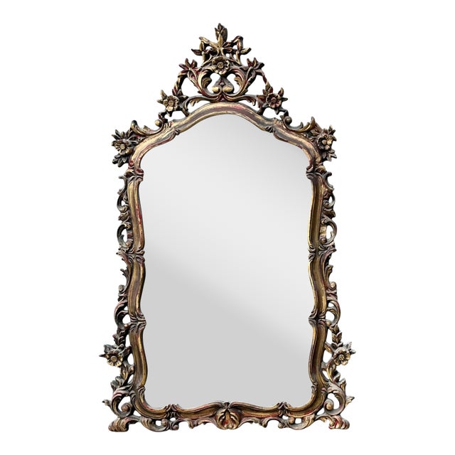 Vintage Ornate Carved Mirror For Sale
