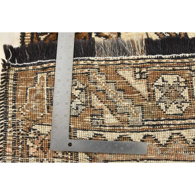 Qashqai Rug 3'10'' X 6'8'' Ivory Wool Vintage Tribal Hand-Knotted Carpet For Sale - Image 12 of 12