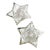 Vintage Cut Glass Star Shaped Candle Holders Pair For Sale