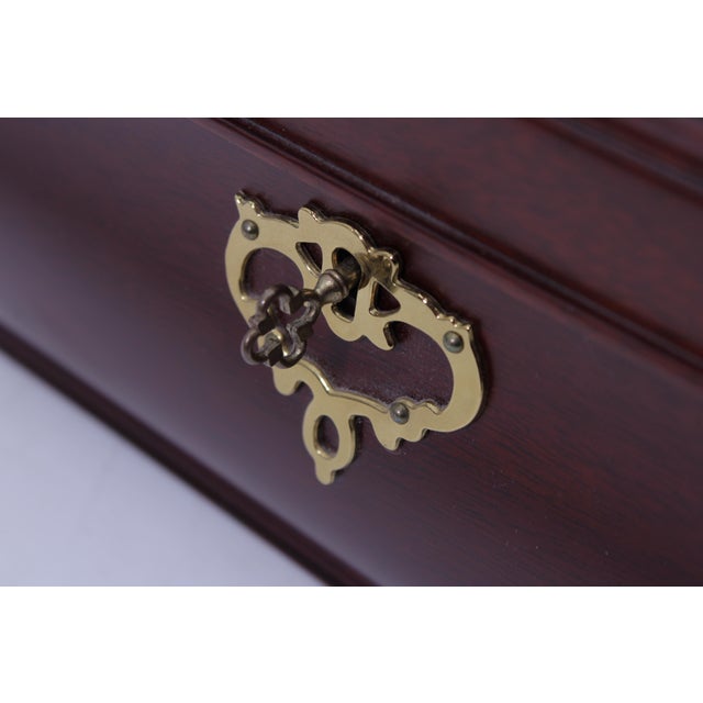 Wood Virginia Metalcrafters Mahogany Rectangular Tea Caddy Jewelry Box For Sale - Image 7 of 14