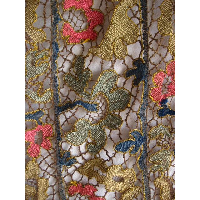 Red French Embroidered 1920 Table Runner For Sale - Image 8 of 10