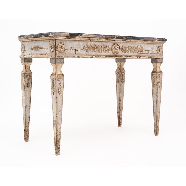 Italian Antique Italian Painted Consoles, Faux Marble, Hand-Painted For Sale - Image 3 of 9