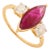 Victorian Chic Ruby Diamond Early 20s Engagement Ring in 14k Gold Size 6 For Sale