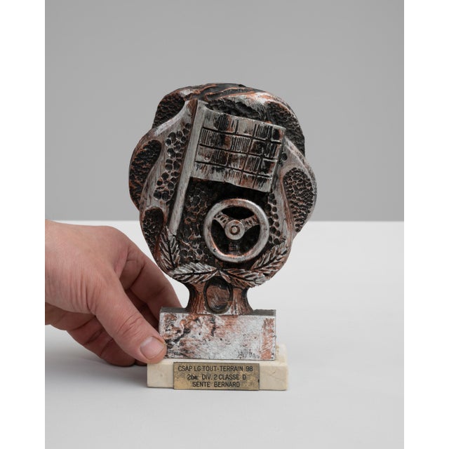 1990s Belgian Metal & Marble Trophy For Sale - Image 16 of 18
