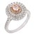 Contemporary Pink Diamond 18k White and Rose Gold Ring, Size 6.5 For Sale