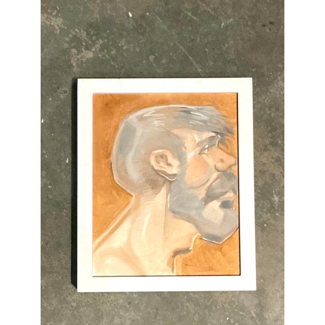 Vintage Boho Original Oil Portrait of Man For Sale In West Palm - Image 6 of 7