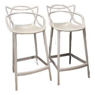 Kartell Philippe Starck Bar Stools (Grey) Set of 2 For Sale