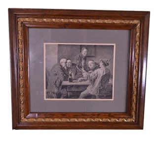 After E. Grutzner "The Song" Photogravure Custome Period Frame For Sale