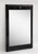 20th century black goat skin & lacquer wall mirror in the style of Karl Springer. Three gold leaf diamond accents at the top.