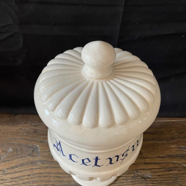 Antique Italian Apothecary Jar Venetian Acetosa Porcelain Urn Large For Sale - Image 4 of 10