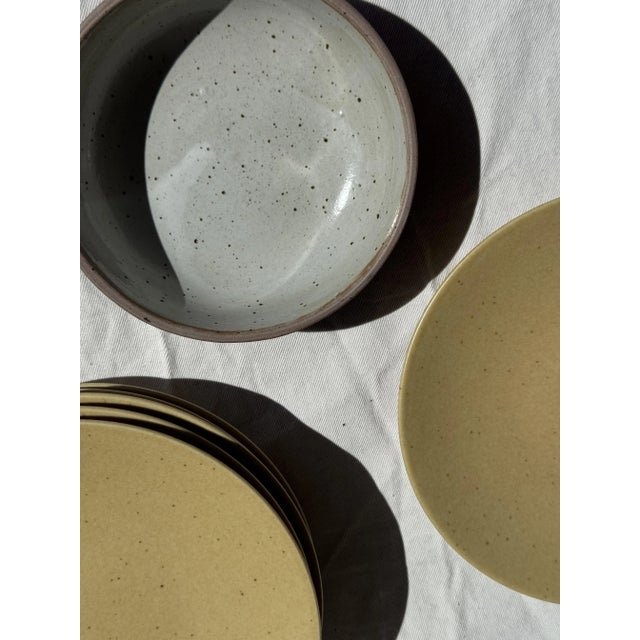 Beige Vintage Natural Stoneware Dessert Plates, 1980s, Set of 6 For Sale - Image 8 of 11
