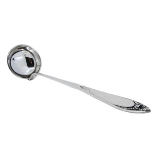 Silver Soup Ladle with Reliefs For Sale