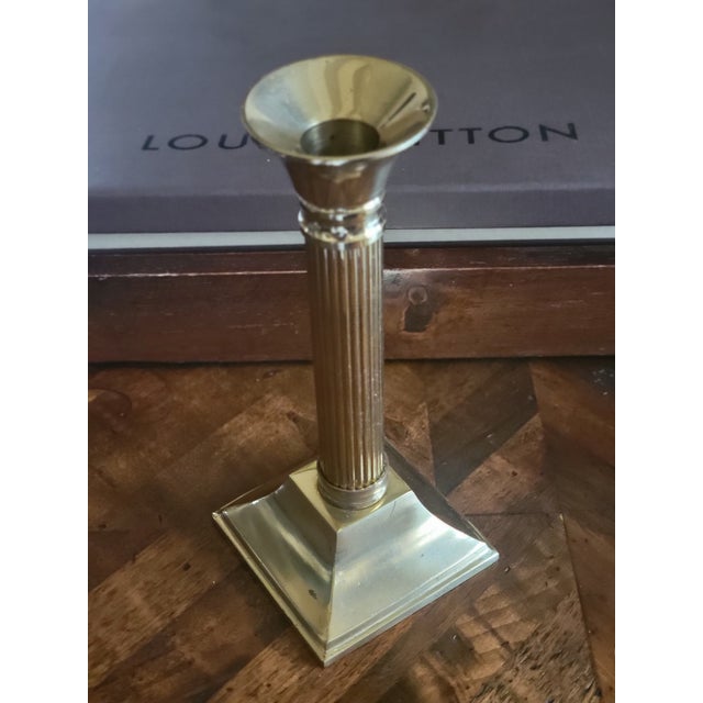 Vintage Polished Brass Candleholder For Sale - Image 4 of 5