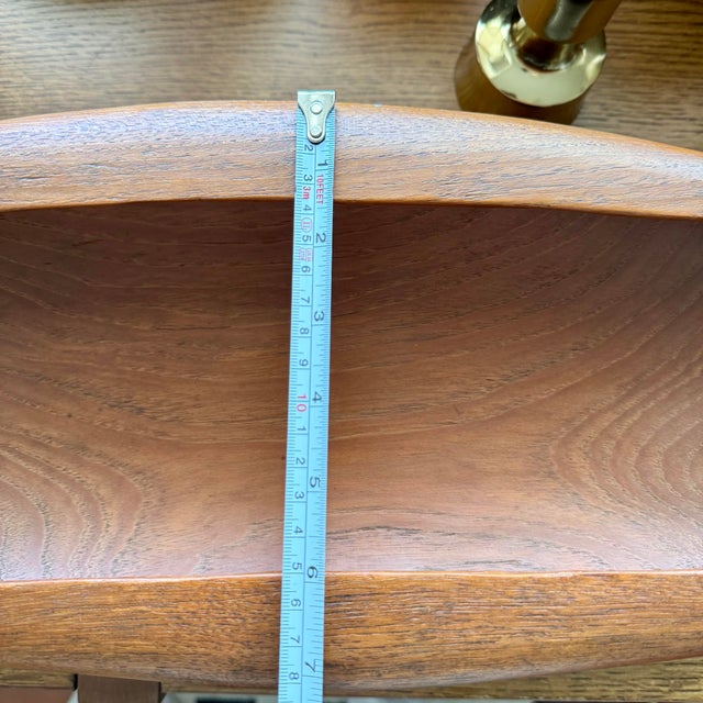 Large Mid Century Danish Modern Sculptural Teak Bowl MCM Vintage For Sale - Image 4 of 5