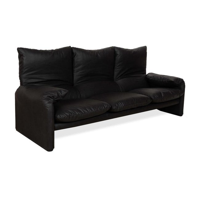 Modern Vegan Leather Three-Seater Sofa from Cassina For Sale - Image 3 of 11