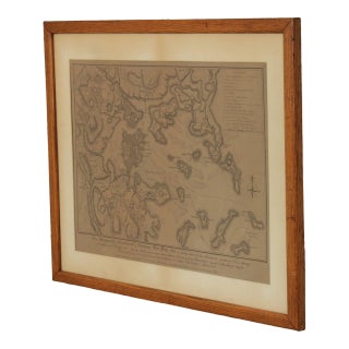 General Washington's Revolutionary Campaign War Map Framed For Sale