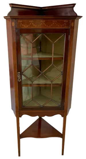 Edwardian Mahogany Inlaid Corner Cabinet, 1900s