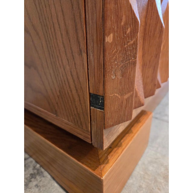 Wood Large Brutalist Oak Sideboard from Aurora, 1975 For Sale - Image 7 of 16