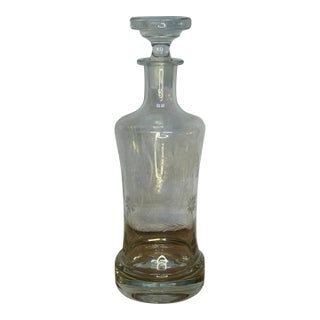1940's Art Deco Etched Glass Crystal Top Decanter For Sale
