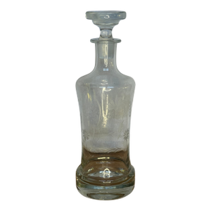1940's Art Deco Etched Glass Crystal Top Decanter
