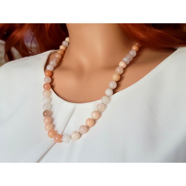Early 21st Century Oregon Peach Opal Beaded Necklace by Noblesse Oblige Studio, 24.5" For Sale - Image 5 of 11