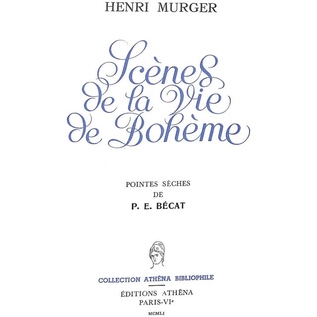 MURGER, Henri [311] pp. Editions Athena 1951 9 1/4" x 7 1/4" Pointes seches de P.E. Becat (1885-1960) the prolific and...