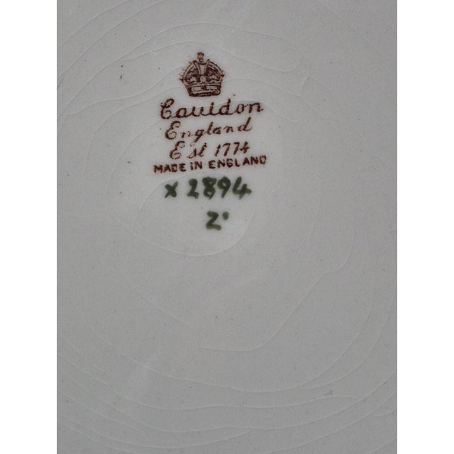 Vintage Cauldon England Porcelain Embossed Border Floral Sweet Pea Platter For Sale - Image 9 of 11