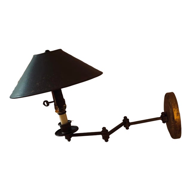 60’s Brass Swing Arm Wall Light For Sale