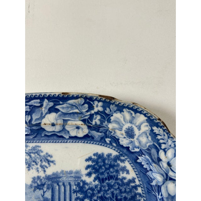 Antique English Staffordshire Blue and White Platters For Sale - Image 4 of 7
