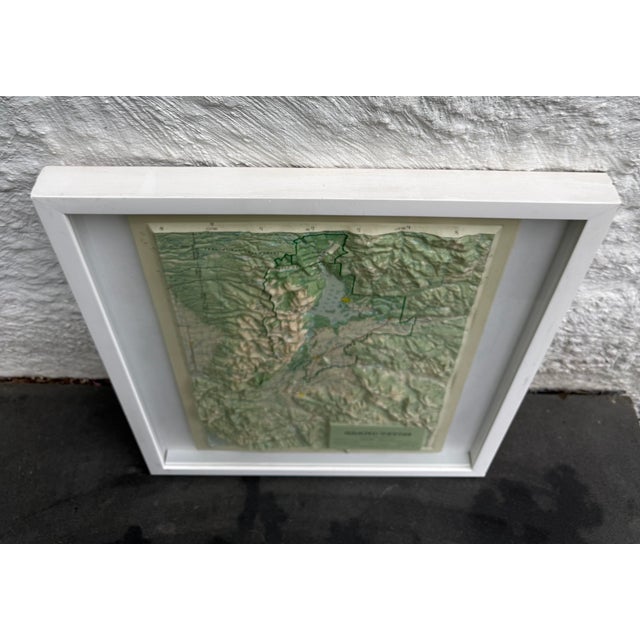1980s Vintage Grand Teton Wyoming Hubbard Scientific Map Raised Relief Framed For Sale - Image 5 of 6