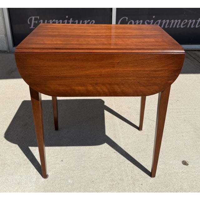 Henkel Harris Solid Cherry Pembroke Drop-Leaf Side Table Model No. 5406 For Sale - Image 9 of 18