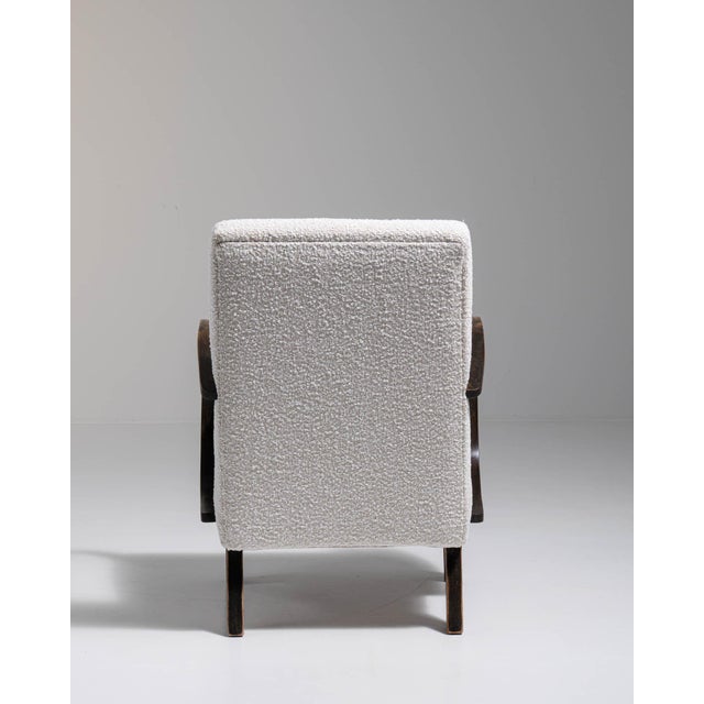 20th Century Czech Republic Ivory Boucle Upholstered Armchair For Sale In Greensboro - Image 6 of 11