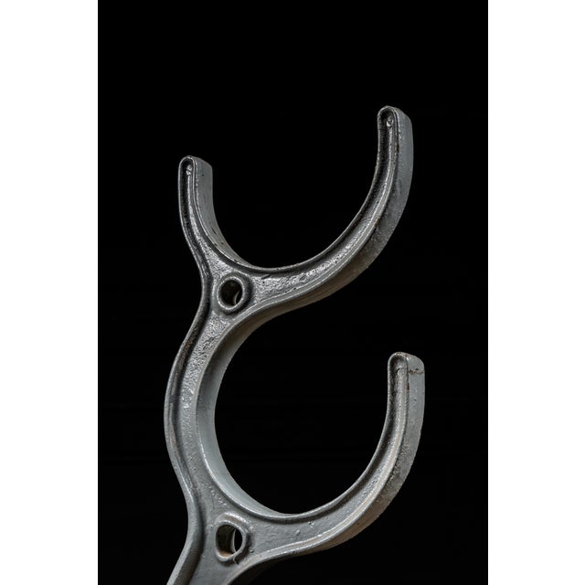 Antique Industrial Cast Iron Pipe Rack Set by Yohe Supply Co. For Sale - Image 9 of 9