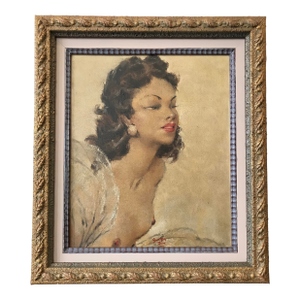 "Pin-Up" by Domergue, Oil on Canvas C. Early 1950's