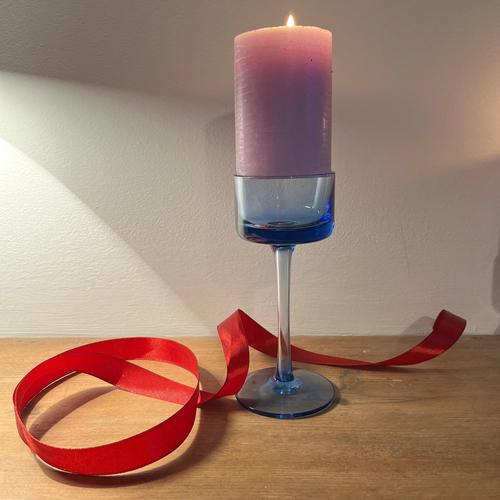 Vintage Sheringham Candleholder in Blue Glass from Wedgewood For Sale - Image 11 of 15